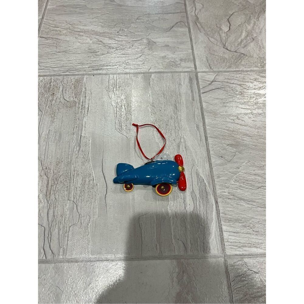 Hobby Lobby Blue Airplane Christmas Tree Ornament